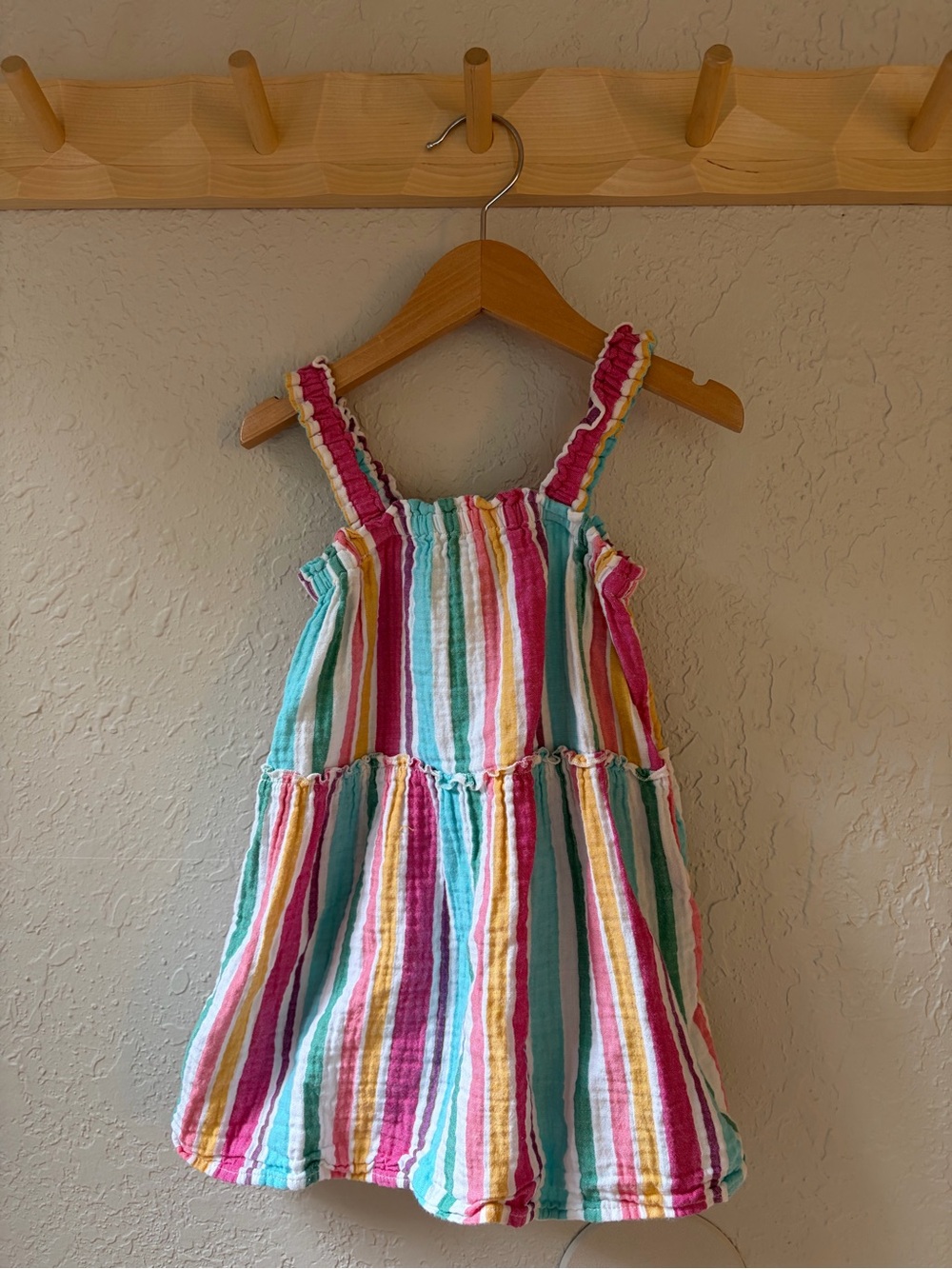 Cat & Jack Pink, Teal, Yellow & White Striped Sundress
